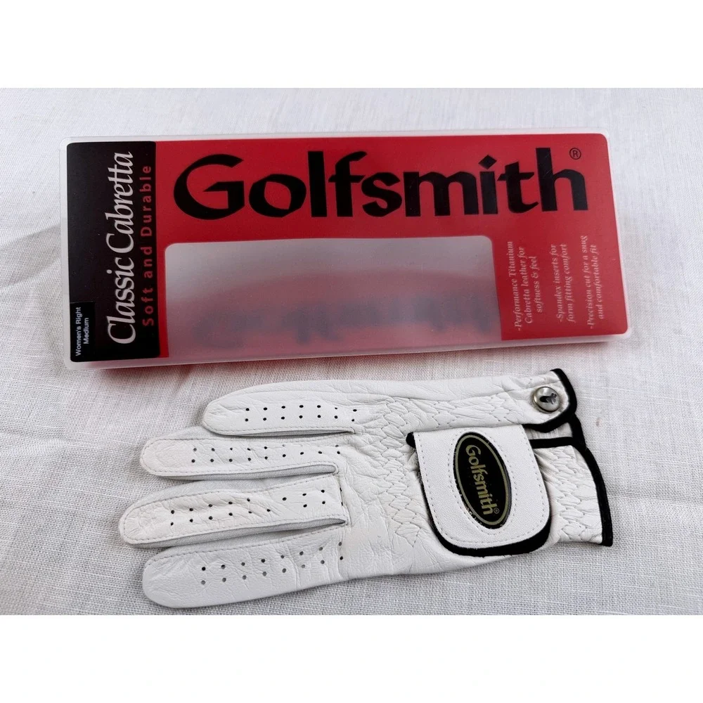 NEW Golfsmith Classic Cabretta Leather Golf Glove Womens Right Medium White NWT